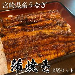 宮崎県産うなぎ　蒲焼き 2尾セット (タレ付き)